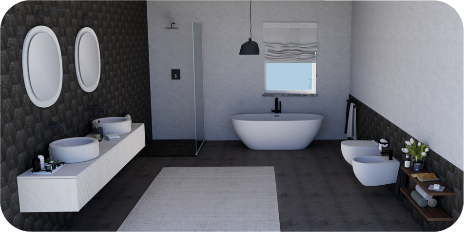 cad 3D Bagno lungo